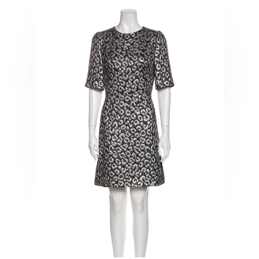 NWT Dolce & Gabbana Silver Leopard Mini Dress US6/IT42